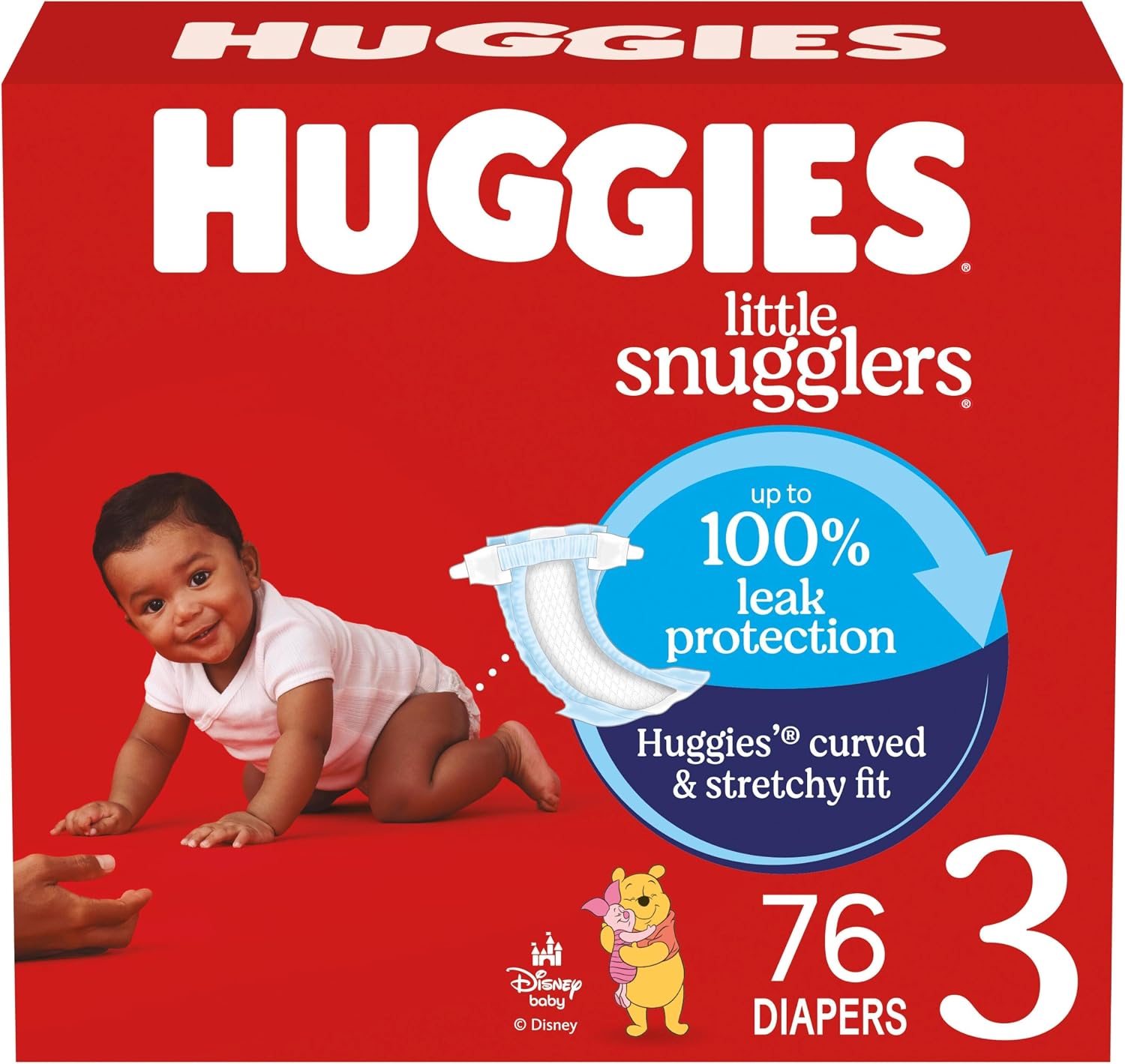 Huggies Size 3 Diapers, Little Snugglers Baby Diapers, Size 3 (16-28 lbs), 76 Count