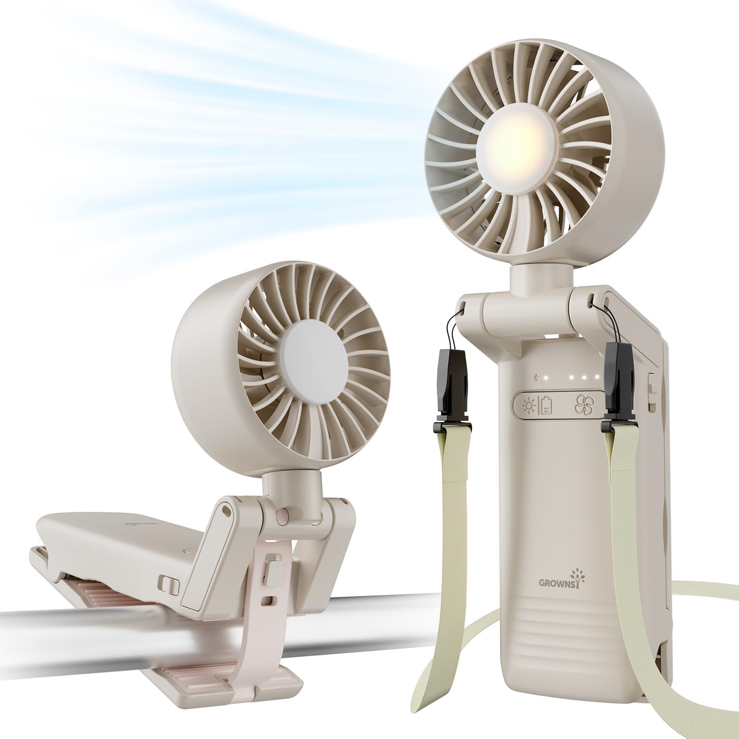 GROWNSY Portable Stroller Fan with Clip | Foldable Baby Fan for Car Seat