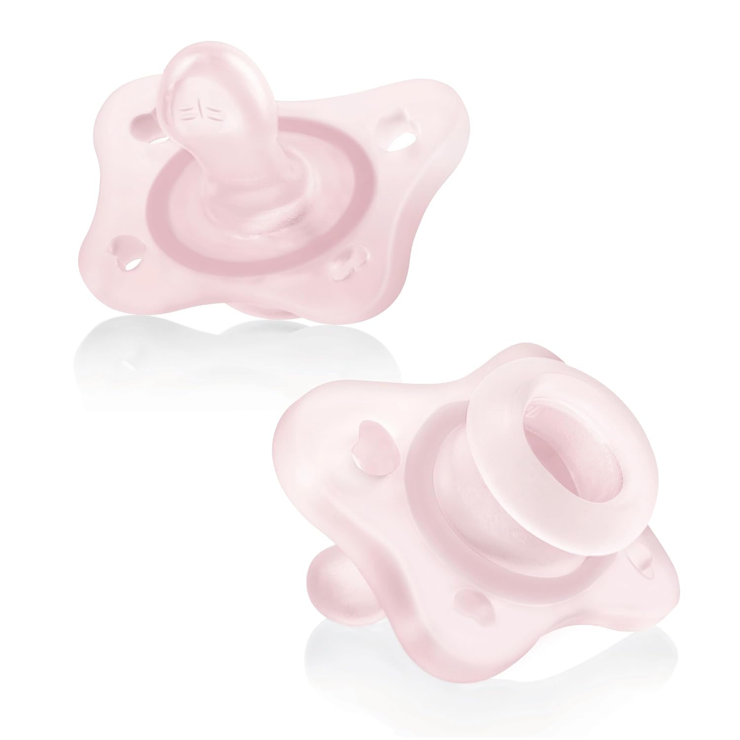 Chicco PhysioForma Mini Orthodontic Pacifier for Babies 0-2 Months, Ultra Light & Small, 100% Soft Silicone, Supports Breathing, One-Piece Design, Included Ster