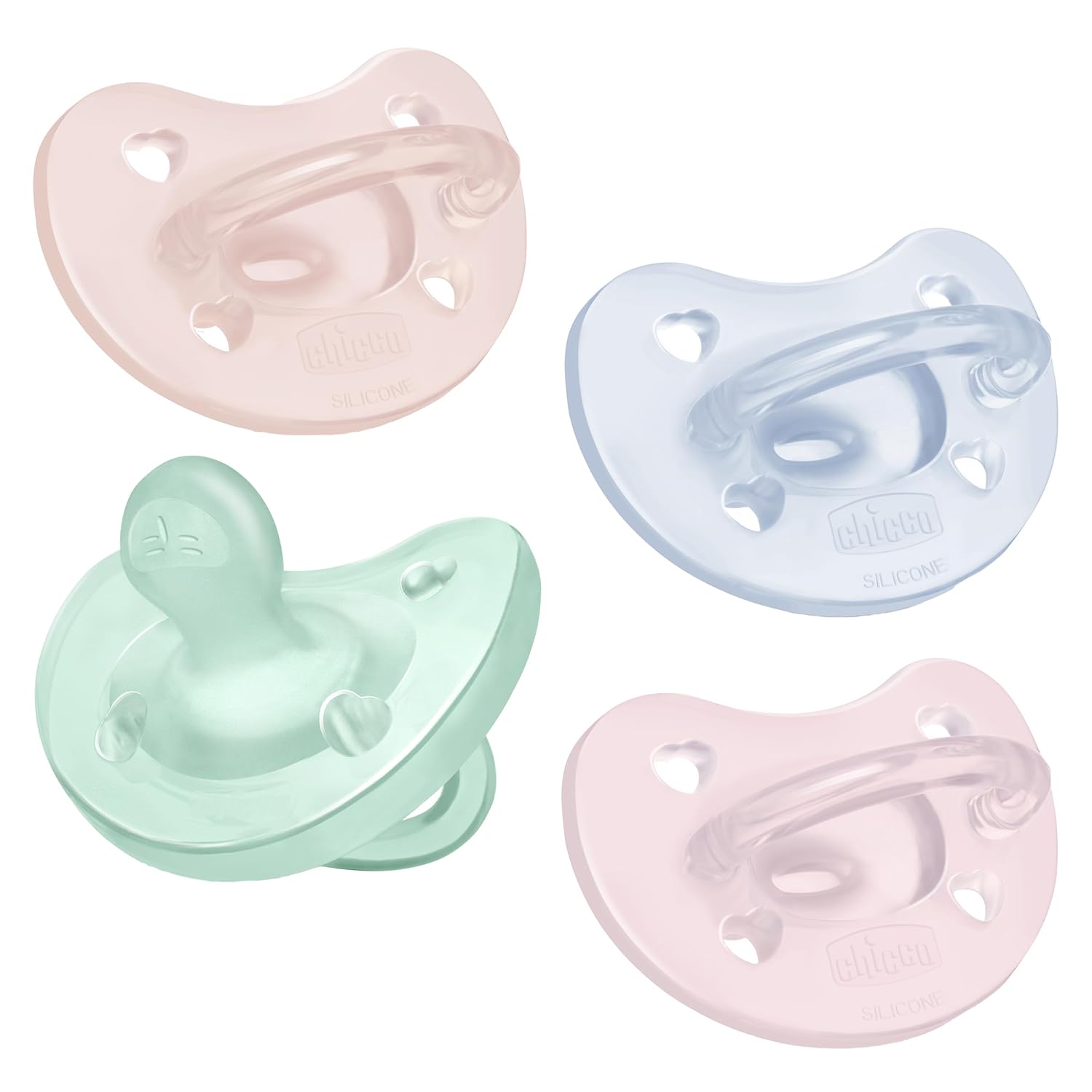 Chicco PhysioForma Silicone Orthodontic Pacifier, 0-6m | 100% Soft Silicone | Supports Breathing & Oral Development | Satin-Textured Nipple | Includes Sterilizi