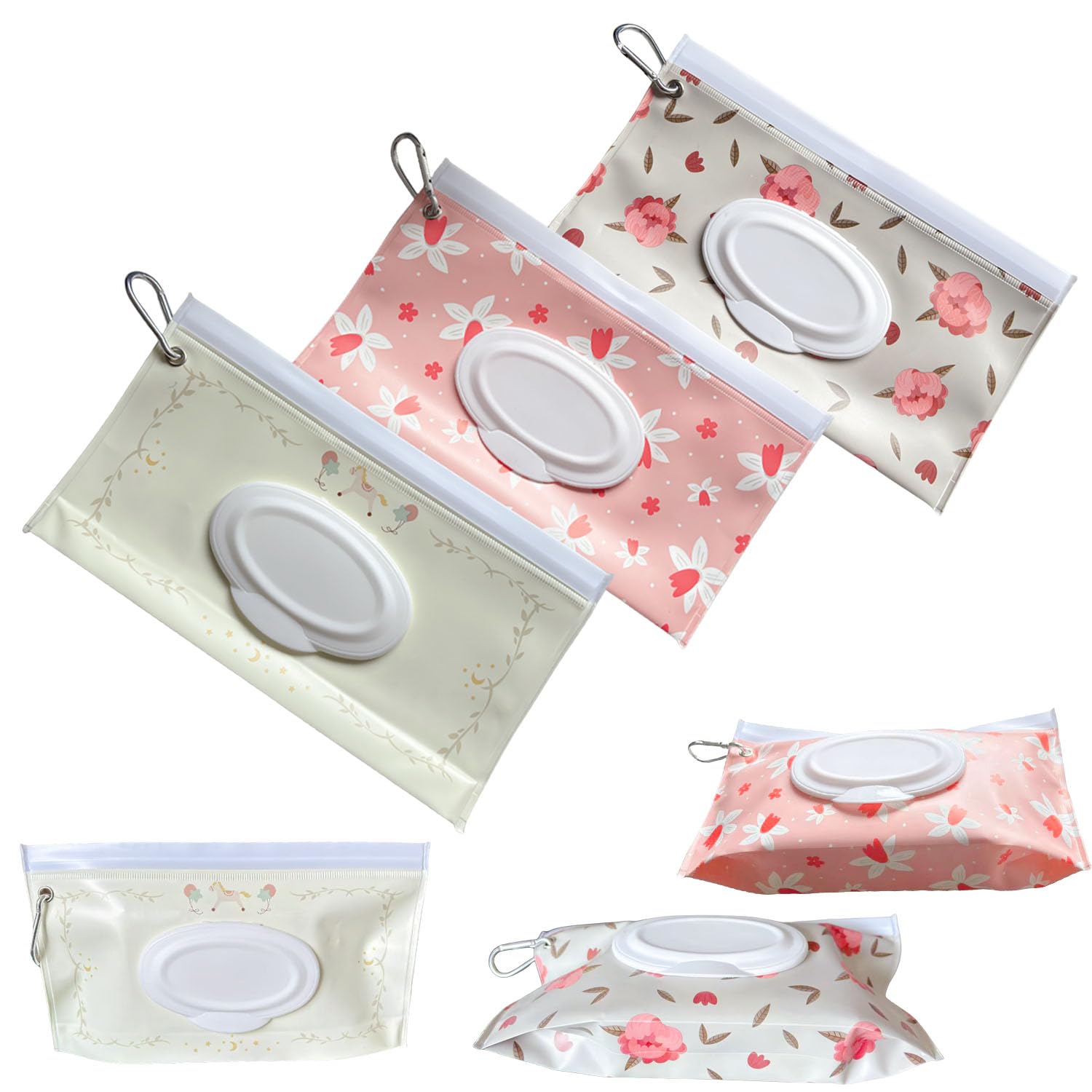 3 PCS Baby Wipes Dispenser Portable Wet Wipe Dispenser Bag Portable Wipe Holder