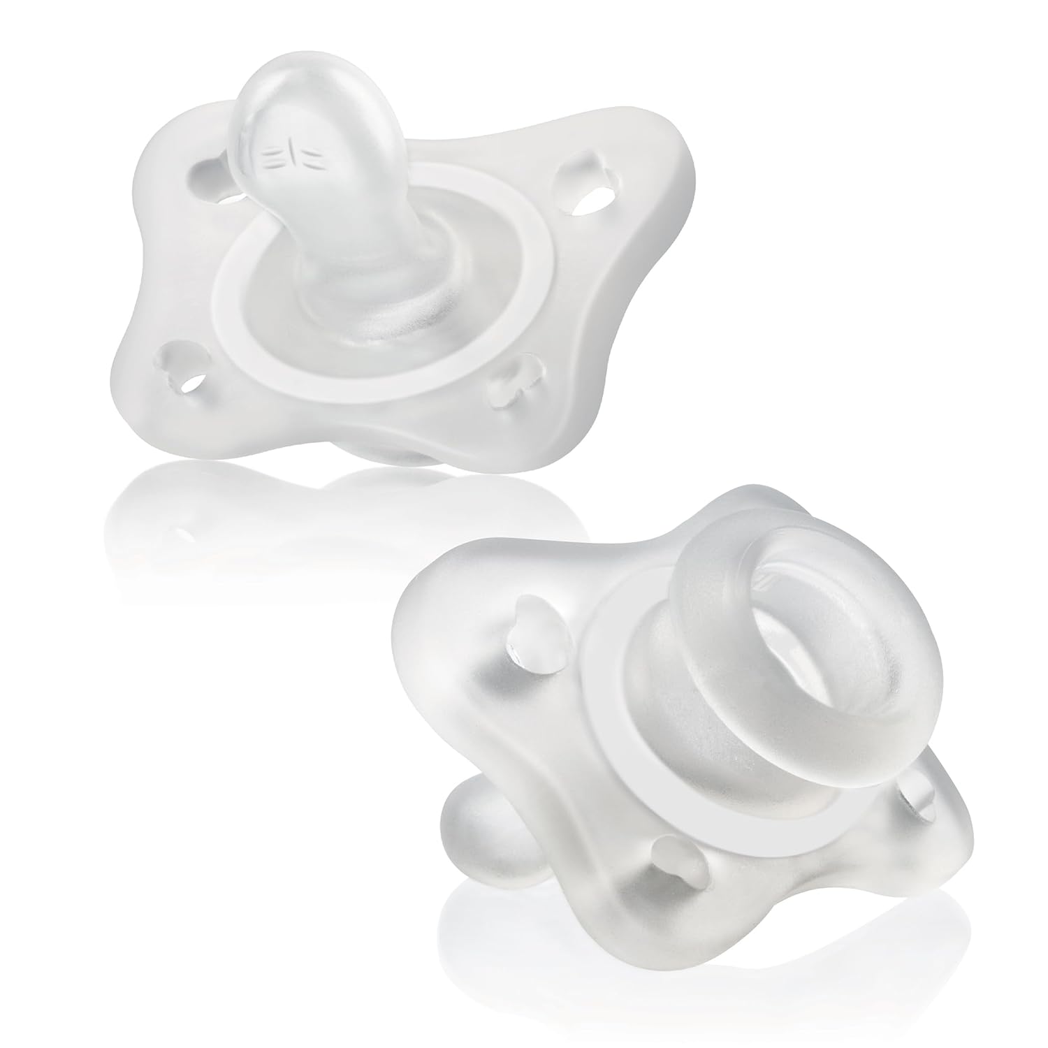 Chicco PhysioForma Mini Orthodontic Pacifier for Babies 0-2 Months, Ultra Light & Small, 100% Soft Silicone, Supports Breathing, One-Piece Design, Included Ster