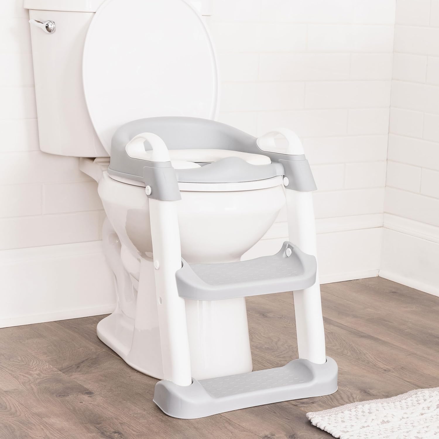 Regalo Toddler Potty Training Seat with Step Stool Ladder, Adjustable Kids Toilet Seat with Cushioned Pad & Handles, Foldable Potty Training Toilet Seat for Tod