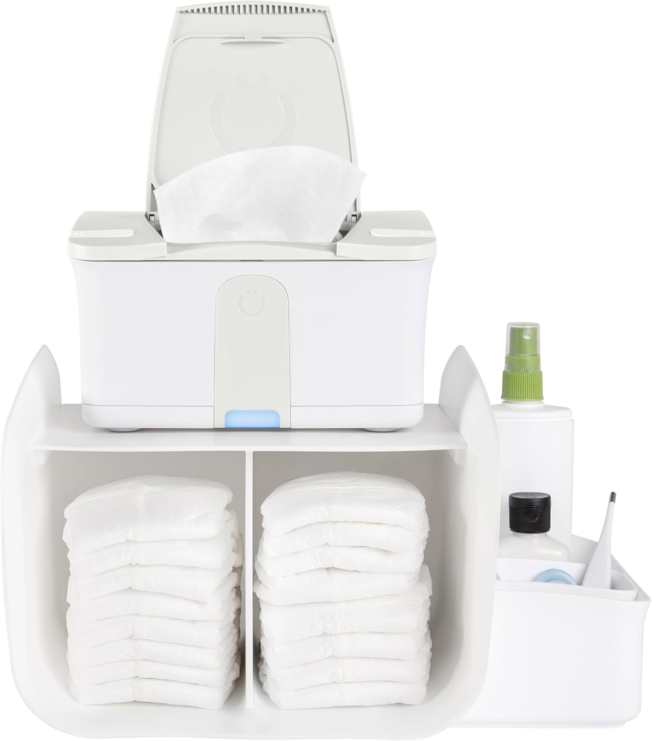 Ubbi Tabletop Diaper Caddy, Diaper Storage, Caddy Organizer, White