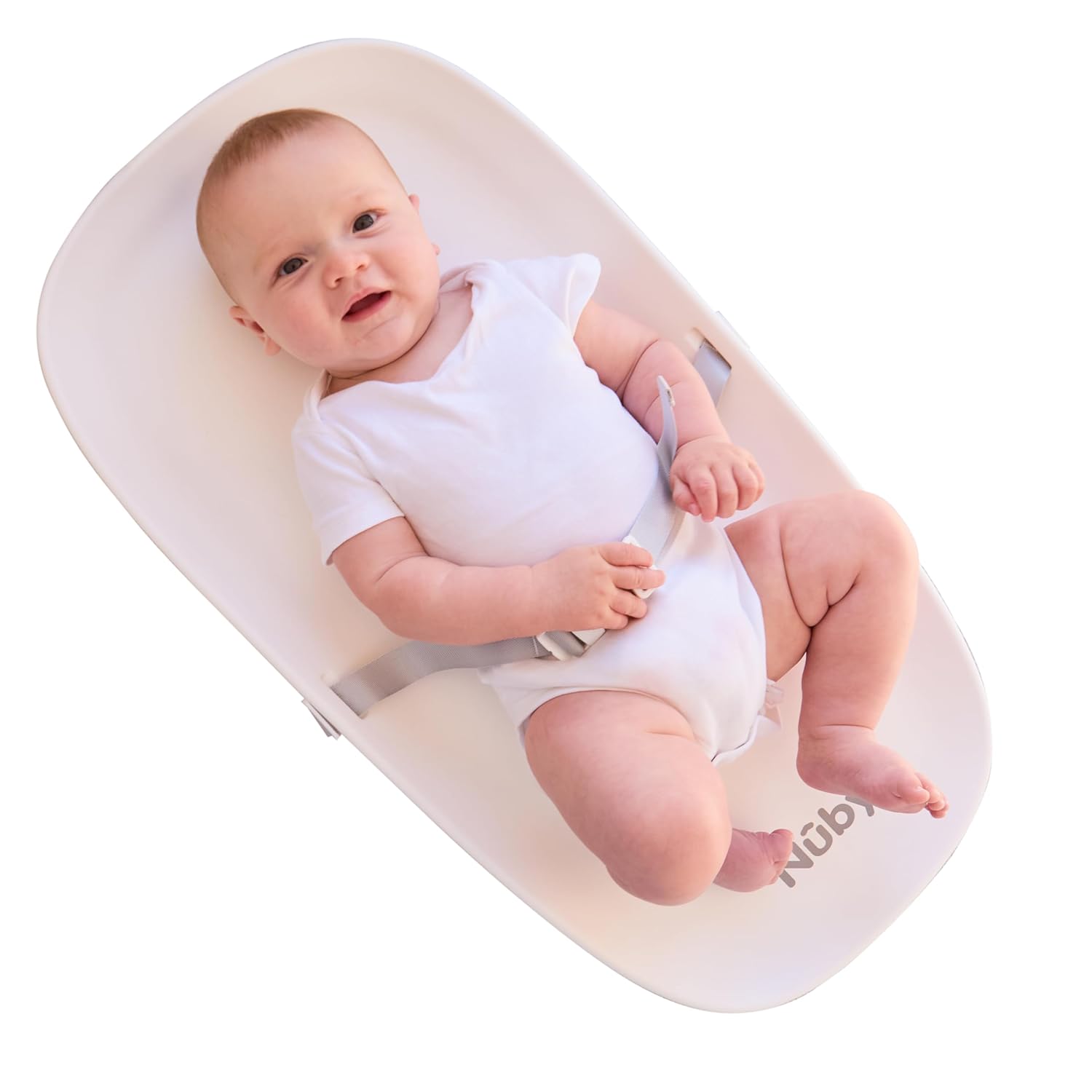 Nuby Diaper Changing Pad with Safety Harness for Infants - Non-Slip Base, Contoured Sides, Soft Foam, and Waterproof Surface