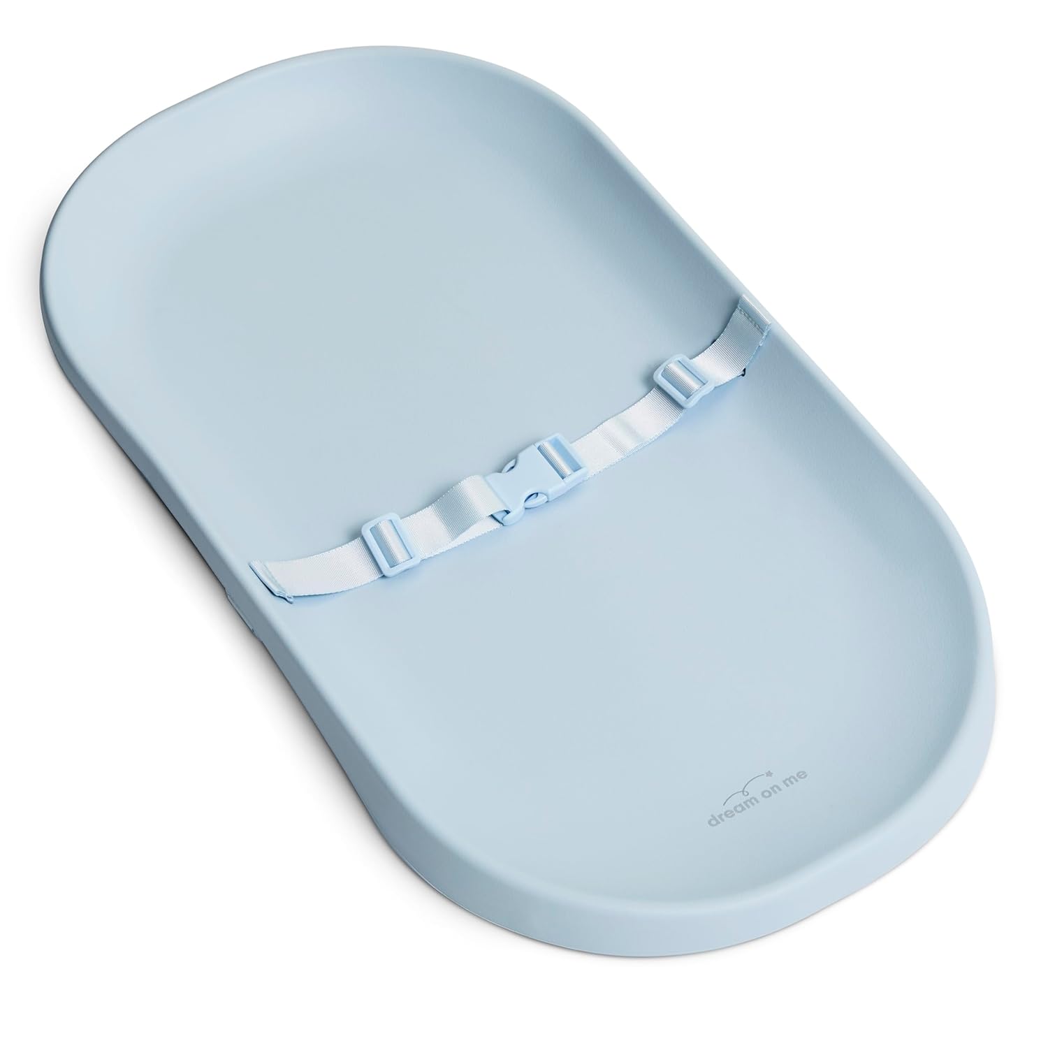 Dream On Me Lotti Love Baby Changing Pad, Waterproof, Contoured Design with Safety Strap, Soft Wipe-Clean Surface, Secure Nursery Changing Pad, Raindrop Blue