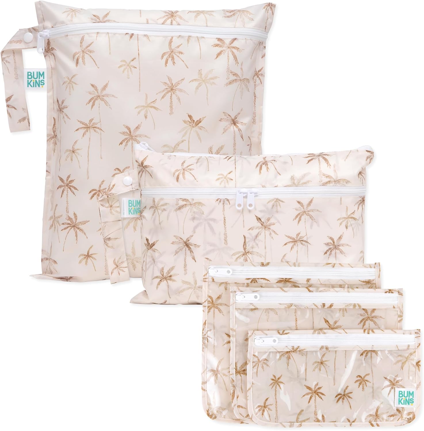 Bumkins - Waterproof Wet Bag, Wet/Dry Clutch & Clear Travel Bags - For Beach, Baby, Travel, Cloth Diapers, Pump Parts, Pool, Gym, Toiletries - Reusable & Easy t
