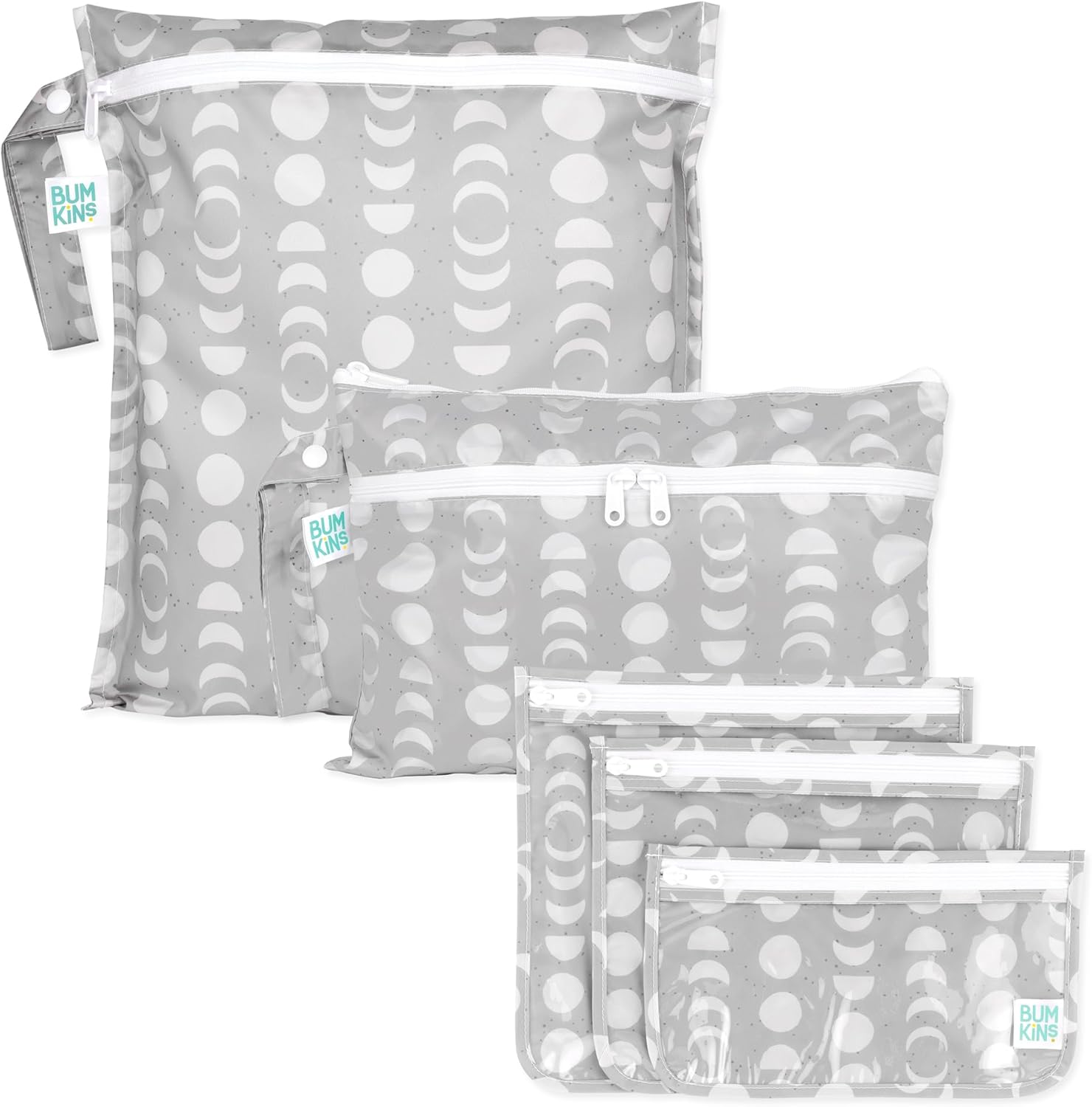 Bumkins - Waterproof Wet Bag, Wet/Dry Clutch & Clear Travel Bags - For Beach, Baby, Travel, Cloth Diapers, Pump Parts, Pool, Gym, Toiletries - Reusable & Easy t
