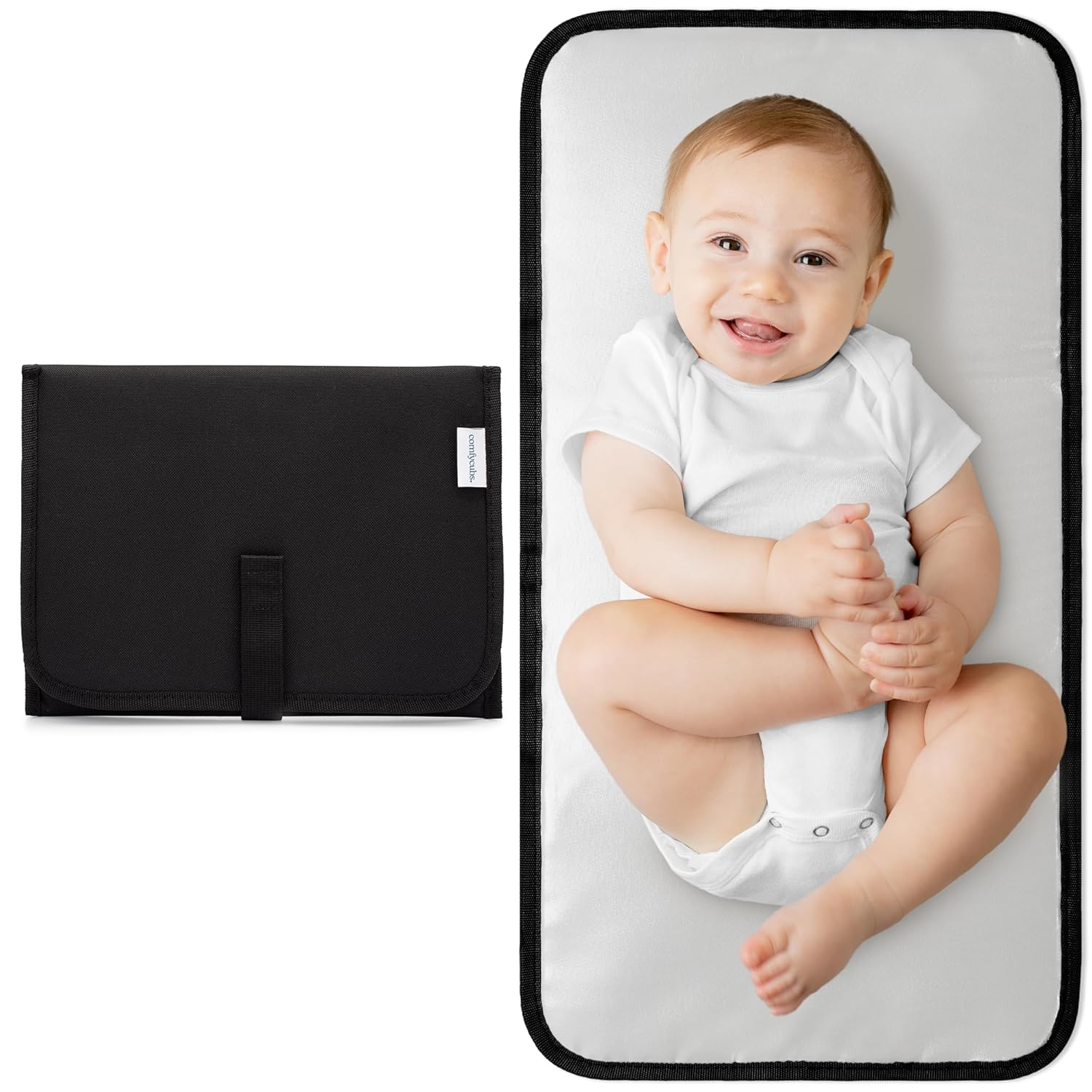 Comfy Cubs Baby Changing Pad Compact Size - Waterproof Diaper Changing Mat with Cushioned Pillow - Soft & Lightweight, Foldable Design for Travel - Stylish Desi