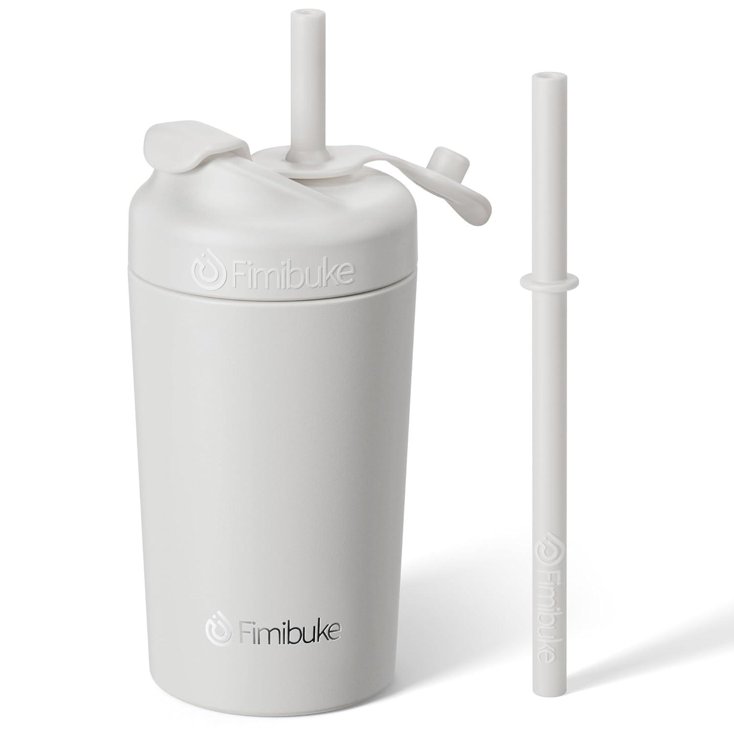 Fimibuke Kids & Toddler Cups, 10 OZ Spill Proof Straw Cups for Toddlers, Leak-Proof Kids Insulated Tumblers with Screw-On Lid & Silicone Straws with Stopper, St