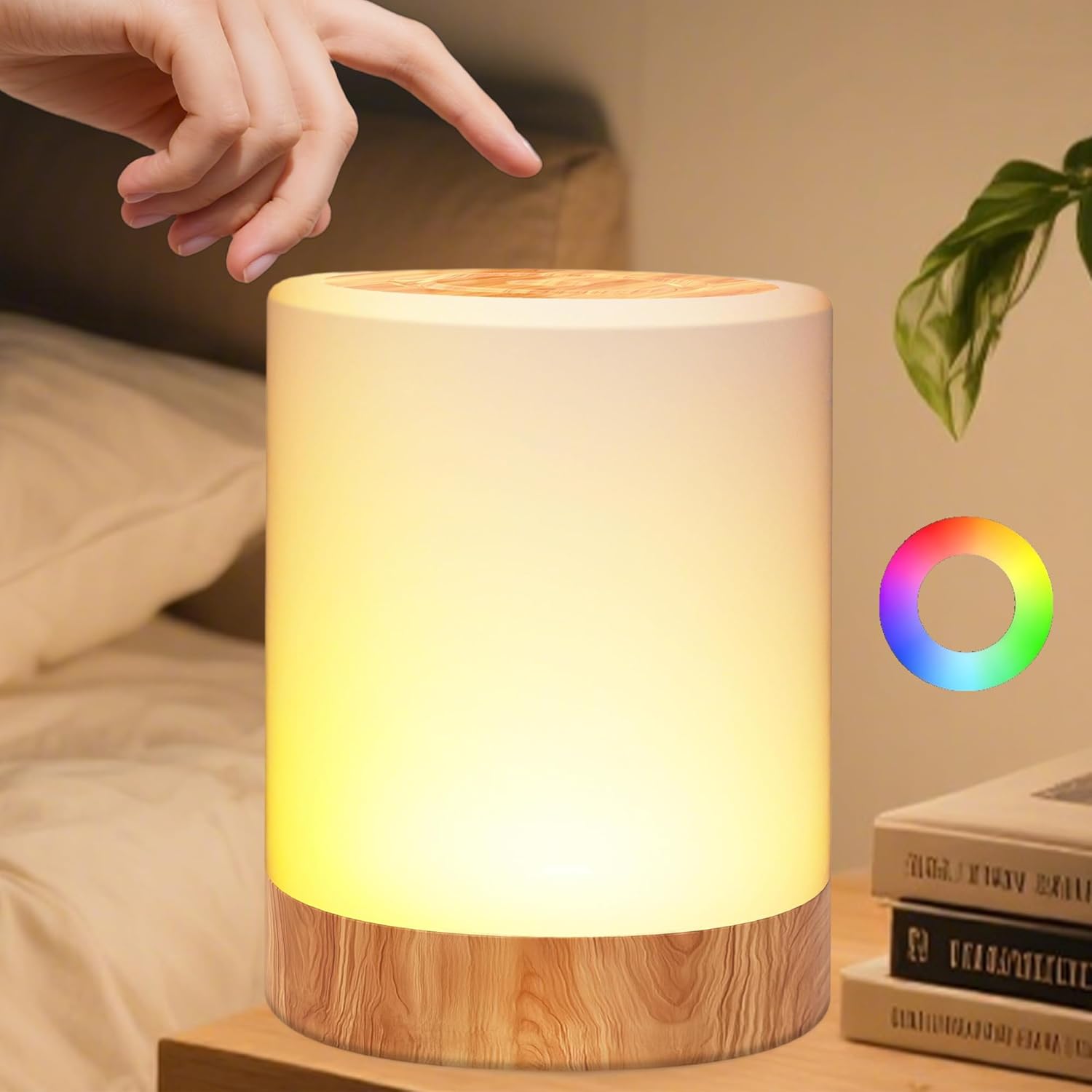 Yonito Night Light for Baby Nursery, 64 Colors Changing Touch Dimmable Night Lamp for Kids, Rechargeable Nursery Light with Timer, Portable Baby Night Light for